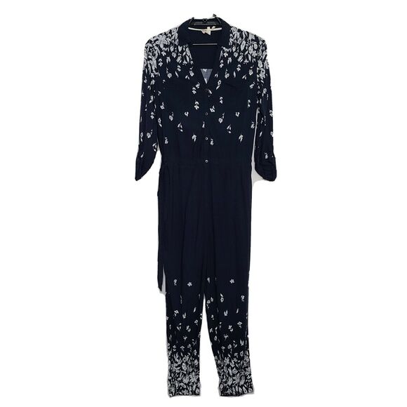 Anthropologie Lilka LakeShore Jumpsuit Romper Navy - Picture 1 of 7